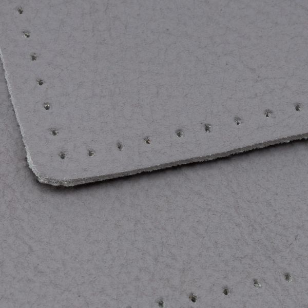 Заплатки пришивные из кожи, прямоугольник 6х9,6см с перфорацией, 2 шт, 100% кожа, 07 серый, 9113