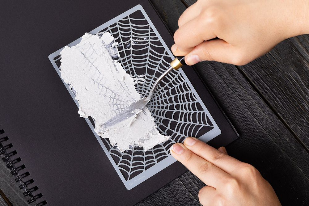 Трафарет-маска, 1 шт, TFR-10 11 Паутинка, Mr.Painter TFR-10