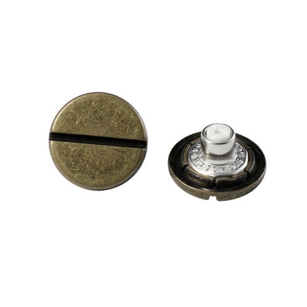 Пуговицы джинсовые ⌀19 мм, фиксированная ножка (БЕЗ ГВОЗДЯ), латунь 