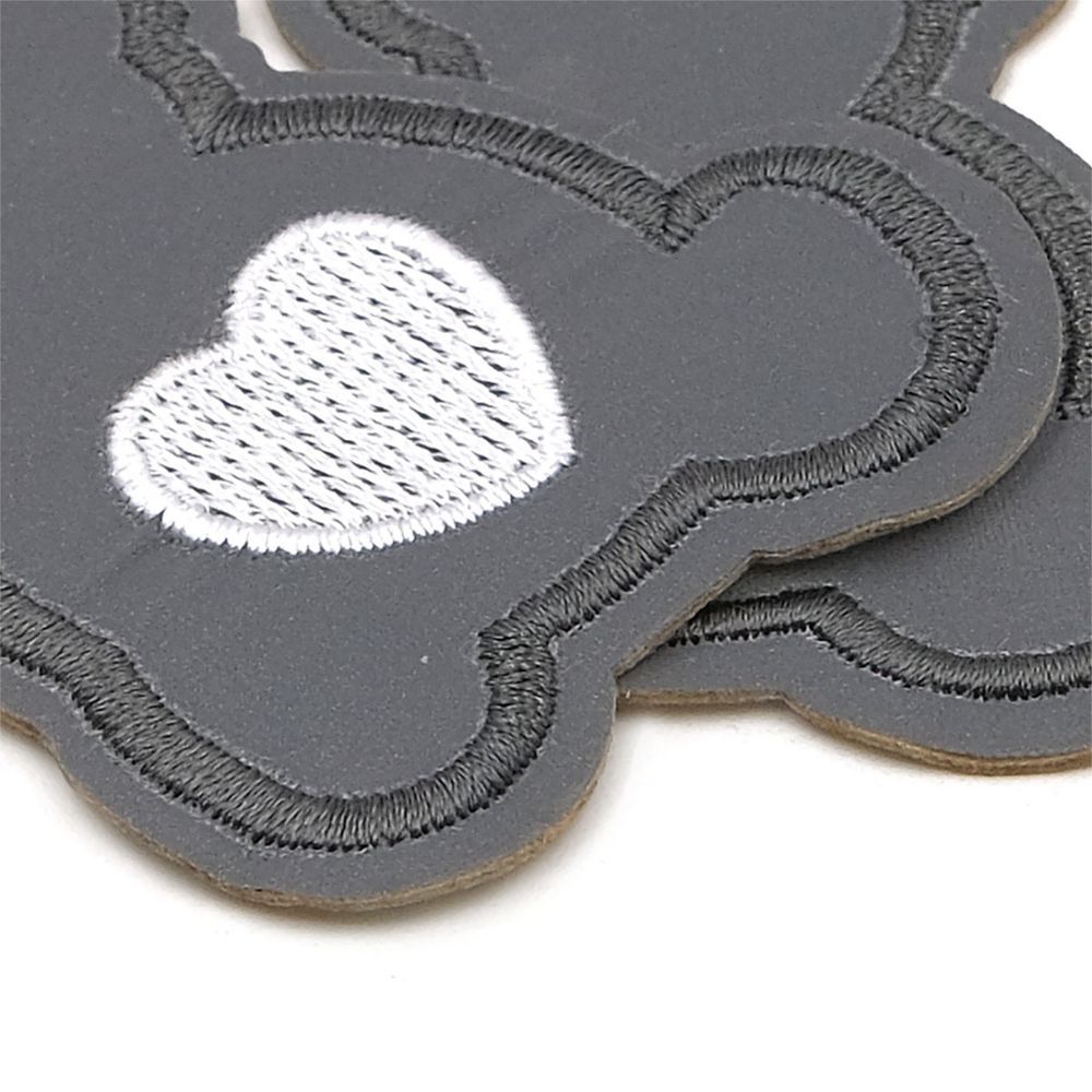 Термоаппликация светоотражающая Мишка с сердцем, 70х50 мм, LA424, 3 шт