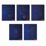 Тетрадь ученическая общая, тиснение фольгой, A5+ 96 л. на скобе, белизна 100%, 5 шт, клетка, 000347 Техно, Светоч 96ТСК5_6_3_1