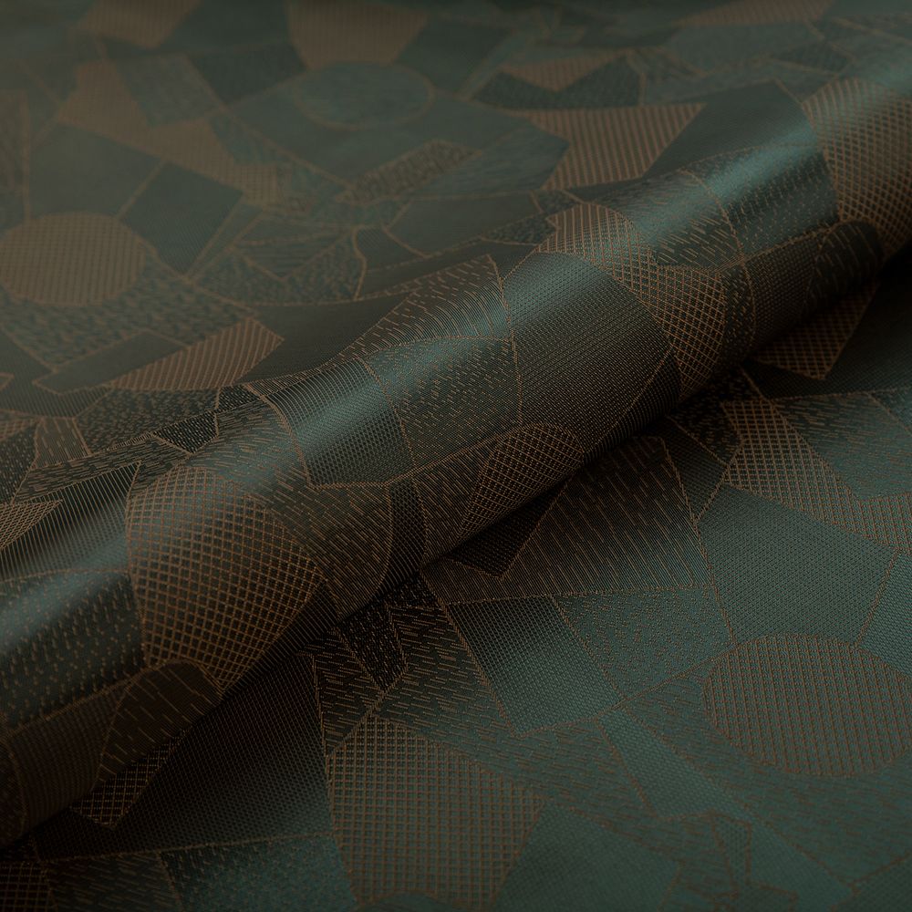 Ткань подкладочная (таффета) с рисунком 96 г/м², 100х145 см, 022 т.оливковый (абстракция), Gamma JTR