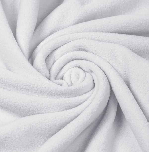 Флис 1-сторонний 130 г/м², 160 см / 2 метра, TBY.Fl130.F101, белый