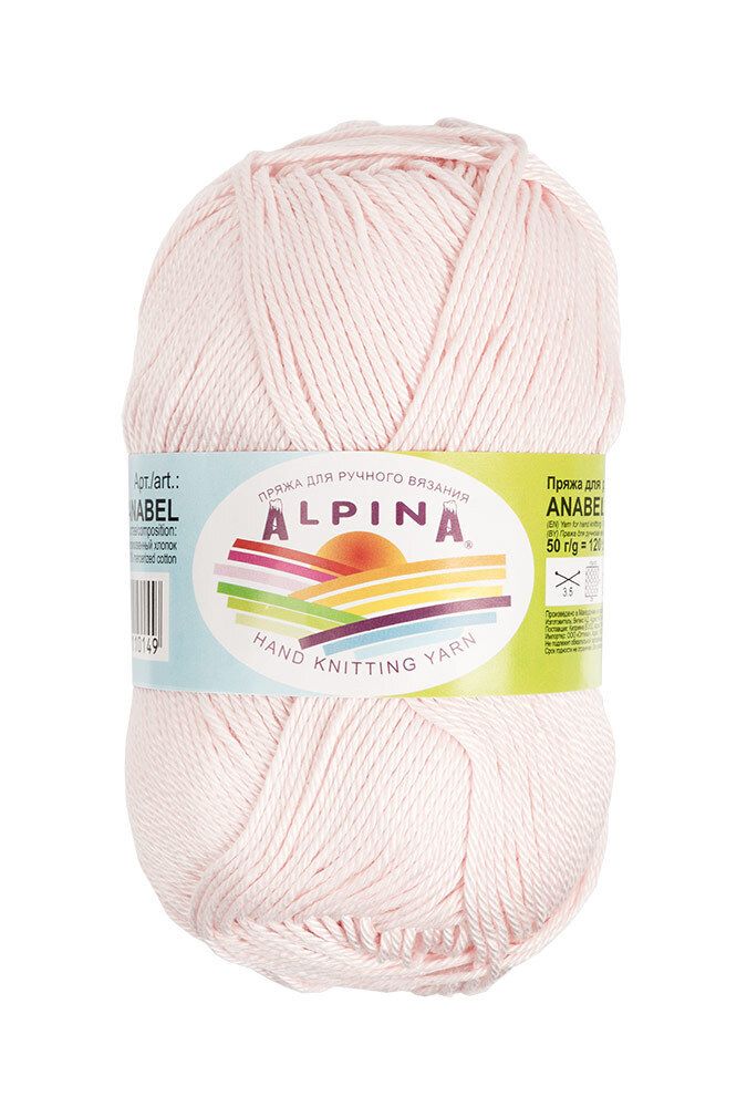 Пряжа Alpina Anabel / уп.10 мот. по 50г, 120м, 003 св.розовый