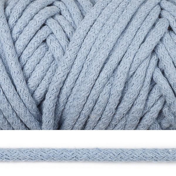 Шнур круглый х/б ⌀8.0 мм / 50 метров, с наполнителем, 2106 голубой