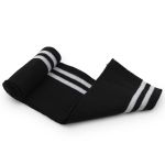 Подвяз (довяз) трикотажный 7.5х80 см, однослойный в полоску, черный/серебро