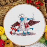 Набор для вышивания нитками МП Студия, Весёлые моряки 14х17см