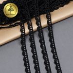 Кружево гипюр (плетёное) 10 мм / 9 метров, TR.8G8008, 03 черный