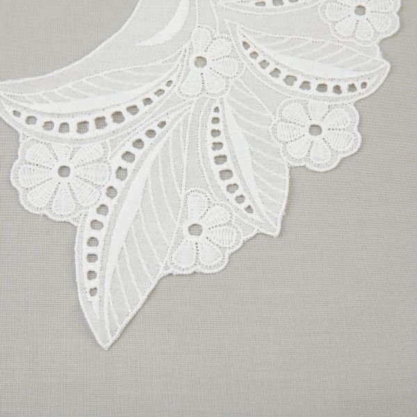 Пришивной кружевной воротник шитьё 120 мм, 5 пар Турция, натуральный, Gamma VYEM-28-01