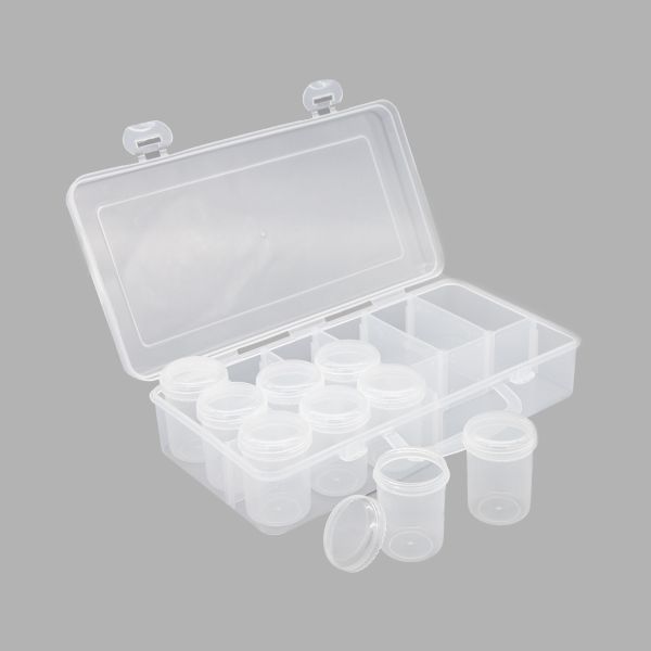 Контейнер для мелочей с 9 баночками 25,8х13х6см
