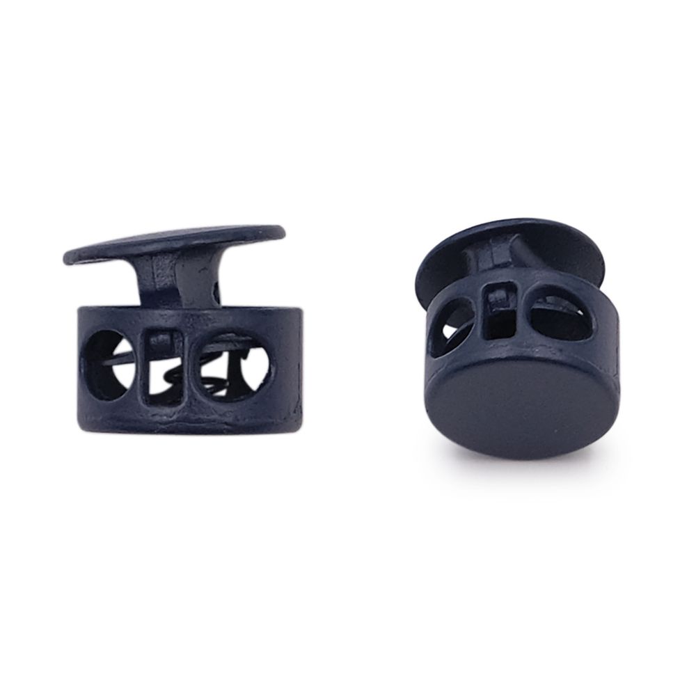 Фиксатор (зажим) для шнура металл 2 отв., 10.5х11.8 мм, ⌀3.7 мм, металл, M.Blue (матовый синий), MFR08, 10 шт