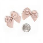 Бантики пришивные 15 мм, MJRF072 серебристый пион S185, уп.100 шт