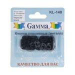Кнопка пришивная металл ⌀14.0 мм, 10 шт, черный, Gamma KL-140