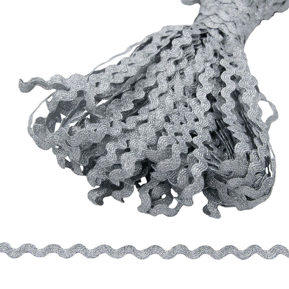 Тесьма вьюнчик с люрексом, 7 мм, 30 м (серебро), 30 м