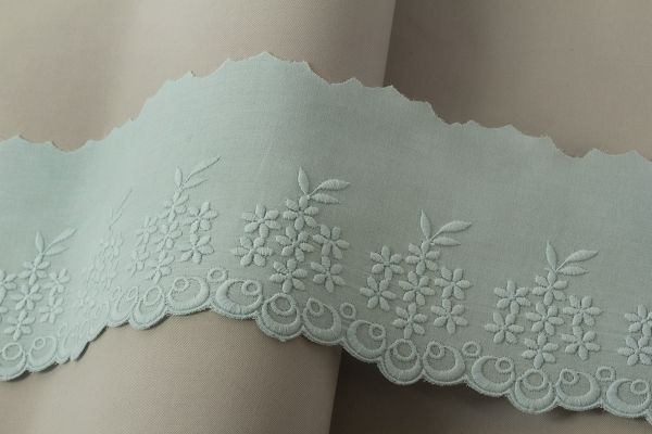 Кружево шитьё широкое 110 мм / 10 м, голубой, Gamma GYEM-11001