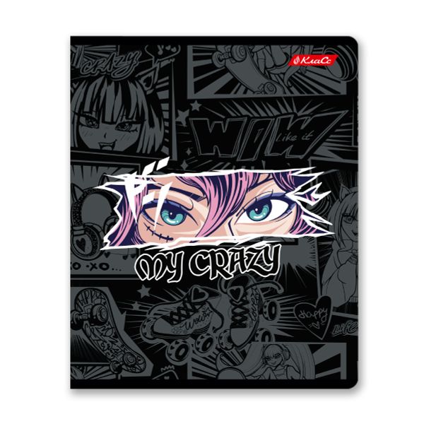 Тетрадь ученическая общая, A5+ 48 л. на скобе 65 г/м², белизна 100%, 10 шт, линия в термоусадочной пленке, 000755 Я-крейзи, Светоч 48ТЕТл-001