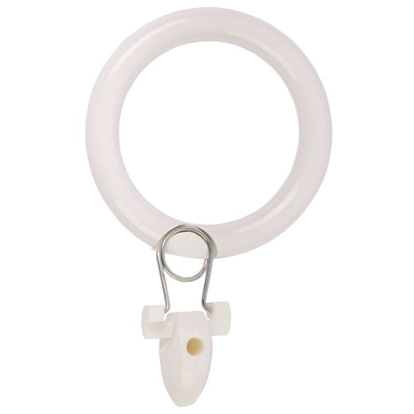 Кольца шторные круглые ⌀38 мм, пластиковые с зажимом, 50 шт, белый, Gamma С-23