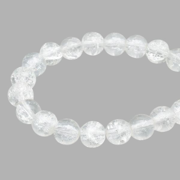 Бусины стекло ⌀8 мм, кракле, 46 шт, Astra&Craft, SY 9 прозрачный, 1301138