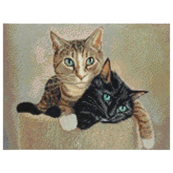 Алмазная (кристальная) мозаика Cristyle, Котики Мимо и Кирри, 30х40 см