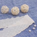 Кружево шитьё 69 мм / 13.72 м, 100% хлопок, неотбеленный