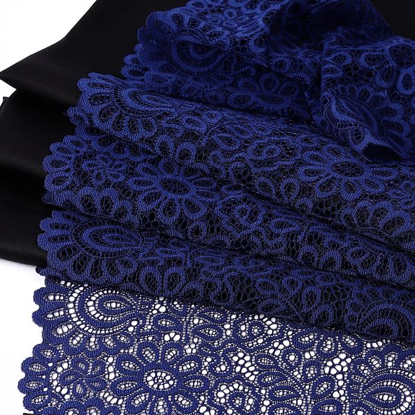 Кружево бельевое эластичное 205 мм / 25 м, TBY.YSTL00839, цв.L1832 синий, Kruzhevo