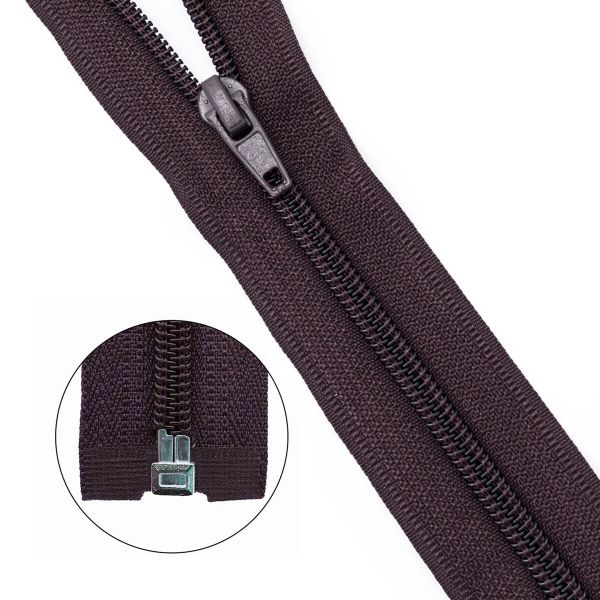 Молния спираль (витая) Т5 (5 мм) 1 зам., разъем., 80 см, 917 т.коричневый, 10 шт