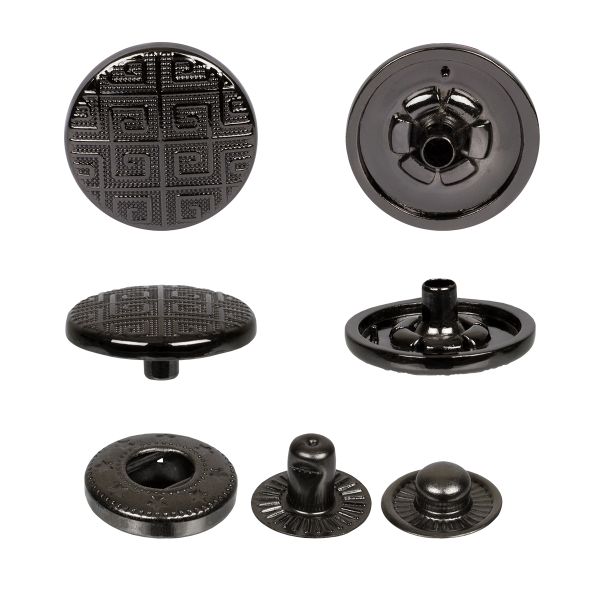 Кнопка Альфа (S-образная) ⌀15.0 мм, 36 шт, металл, нерж., 06 черн.никель, MIKRON JK 005