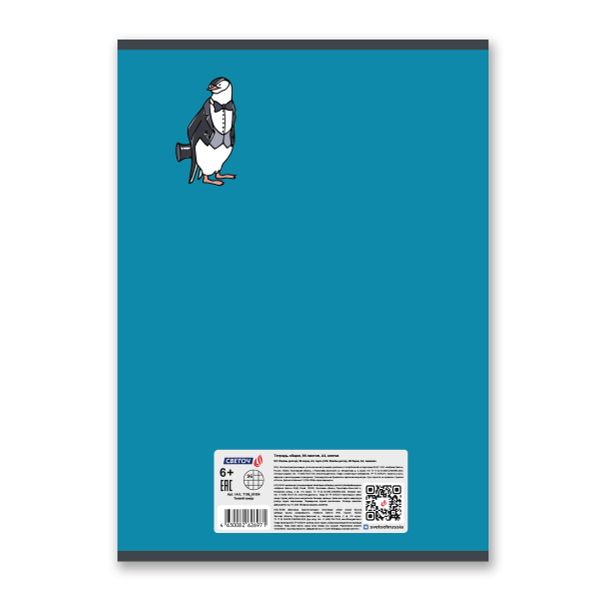 Тетрадь ученическая общая, A4 96 л. на скобе 65 г/м², белизна 100 %, 6 шт, клетка, 01354 Тонкий юмор, Светоч Т156