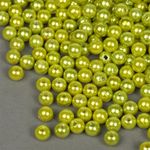 Бусины пластик (перламутр) ⌀6 мм, цв.017 салатовый, уп.500г (4838 шт), Magic4Hobby