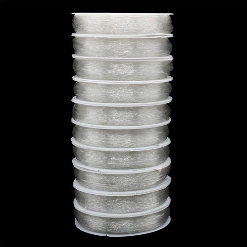 Нитки силиконовые для бисера, 0,6 мм, 25 м, цв.прозрачный матовый, 10 катушек