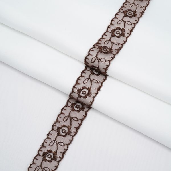 Кружево капроновое 22 мм / 13.71м 0574-1003, цв.A754 коричневый