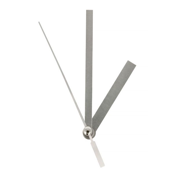 Стрелки для часовых механизмов (часовая/минутная/секундная) ЧМС, 5 шт, 53/83/80 мм, (серебро/серебро)