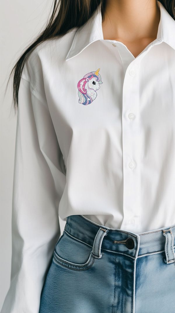 Набор для вышивания нитками Panna Живая картина JK-2370, Единорожка, 6.5х9.5 см