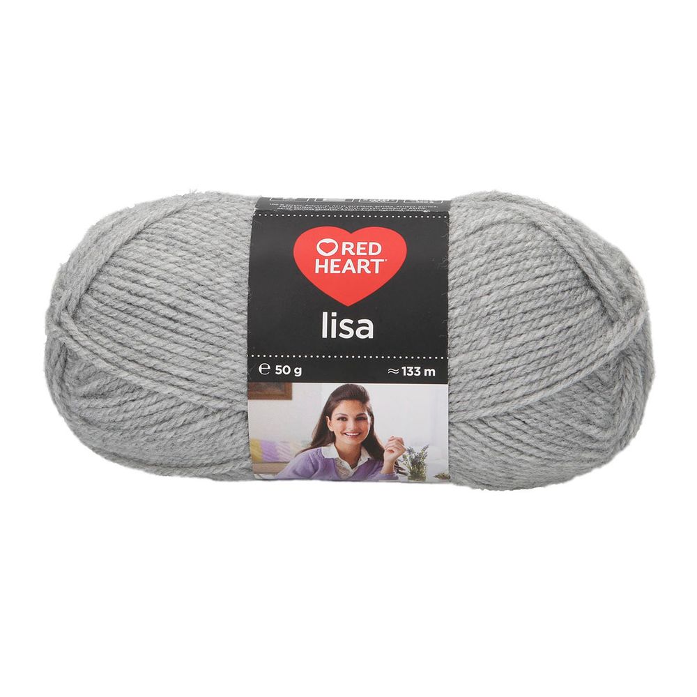 Пряжа Red Heart (Рэд Харт) Lisa / уп.10 мот. по 50 г, 133м, 05668 средне-серый меланж /TOS/