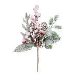 Веточка декоративная хвойная с шишкой и ягодами 23 см, 3 шт, 01, Blumentag