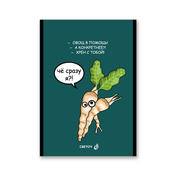 Блокнот на скобе, A5 48 л. 12 шт клетка, Живу не тужу 01739, Б262 Светоч