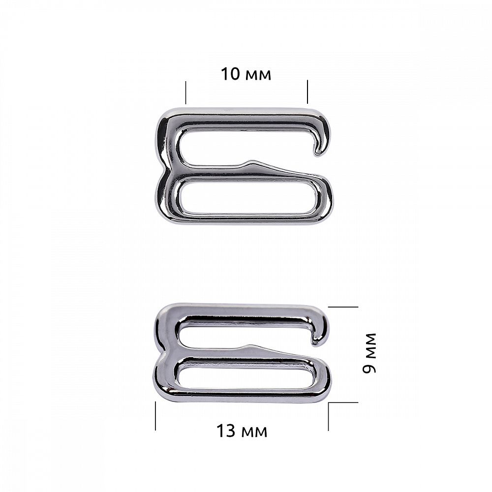 Крючки для бюстгальтера металл 10.0 мм, 910 цв.никель, уп.100 шт