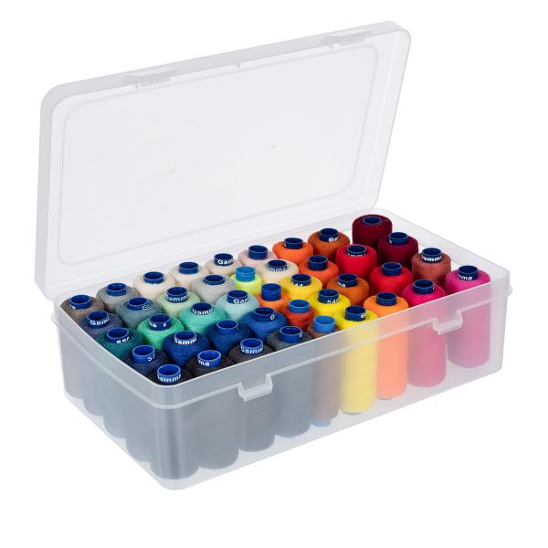 Органайзер для хранения ниток ОМ-042/1 пластик 23.5х13.5х6.5 см, розовый/прозрачный, Gamma ОМ-042/1