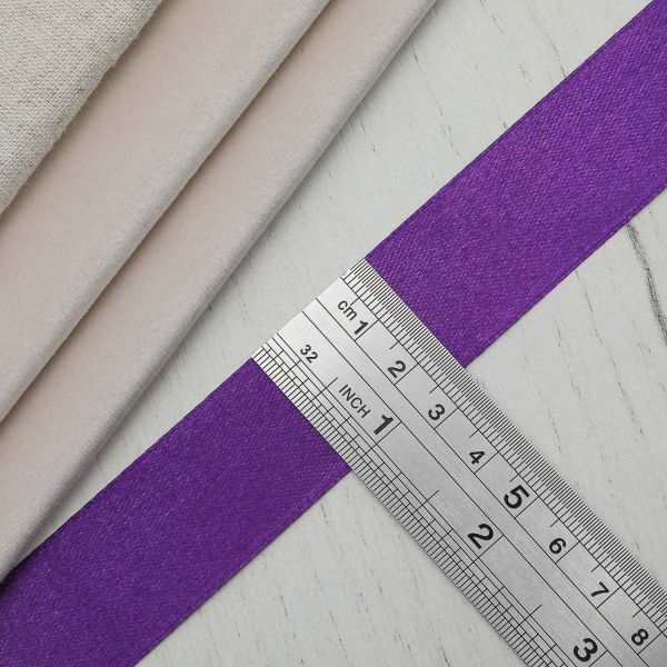 Лента атласная 1-сторонняя 25.0 мм / 22.86±1 метров, 171 т. фиолетовый, Globus