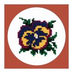 Набор для вышивания нитками РС Студия, Анютки 8х8 см