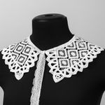 Накладной кружевной воротник 30х35 см, матовая нить Kruzhevo TBY.13/191, цв.белый уп.1шт