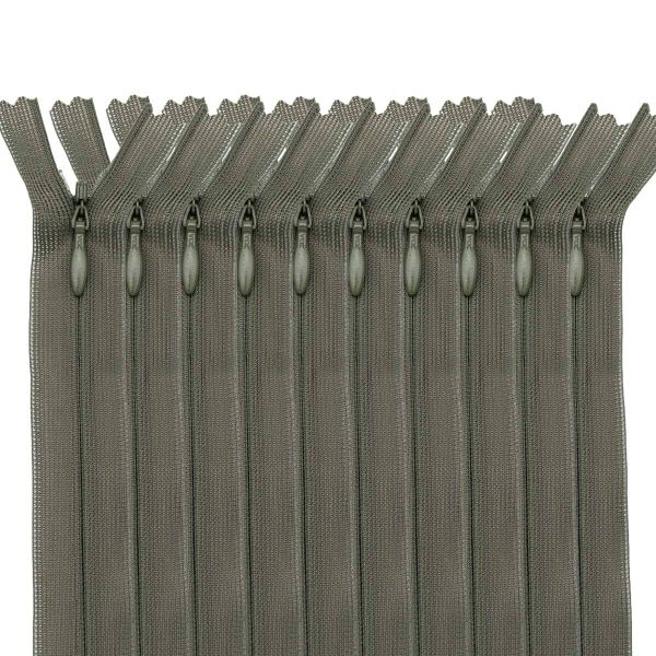 Молния потайная (скрытая) Т3 (3 мм) 1 зам., н/раз., 20 см, хаки, 31202 / 20, 10 шт