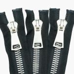 Молния трактор Т10 (10 мм) 2 зам., разъем., 100 см, декор. звено, ник / черн, 5 шт