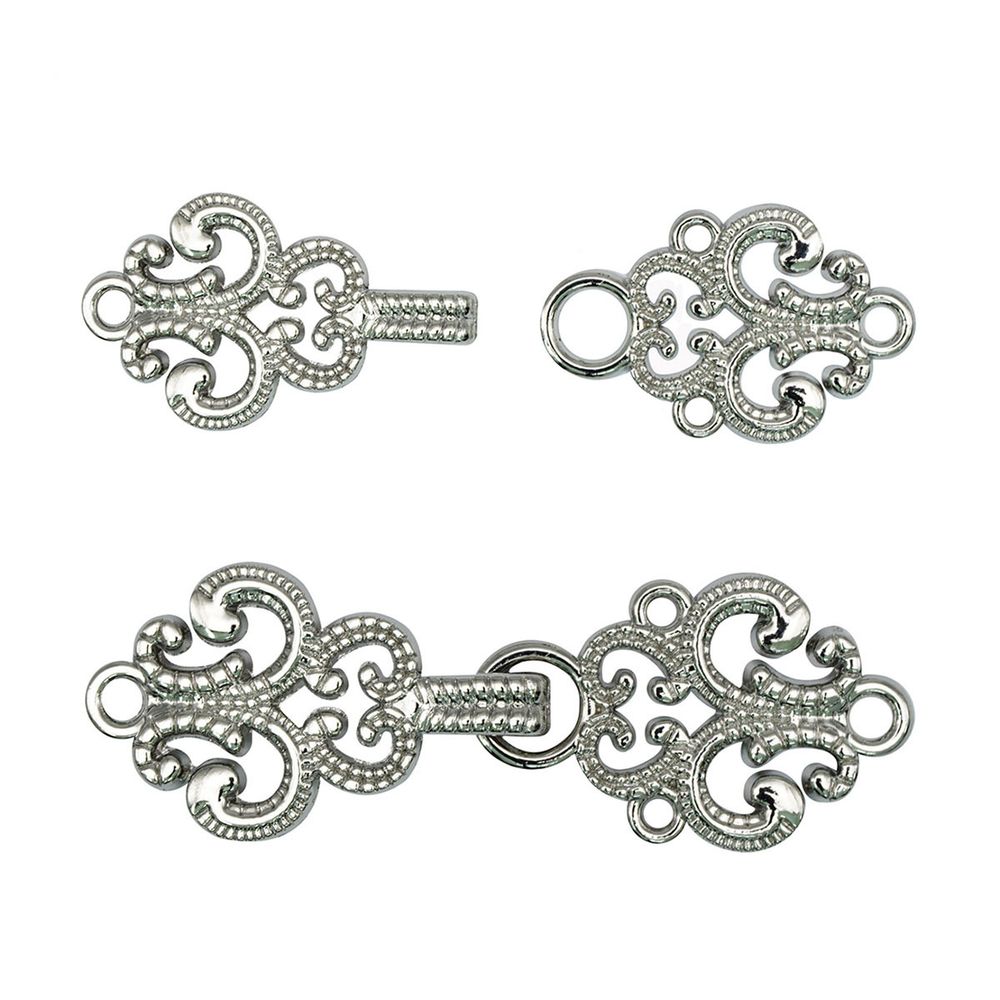 Крючки пришивные декоративные 59х20 мм, nickel, 6 шт