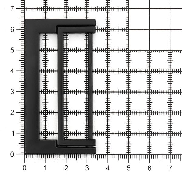 Пряжка прямоугольная 50 мм, металл (M.Black черный матовый), МТ_1871, 6 шт
