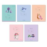 Тетрадь ученическая школьная, блёстки, A5 18 л. на скобе 65 г/м², белизна 100% 20 шт линия, 01450 Луговые цветы, Светоч Т183