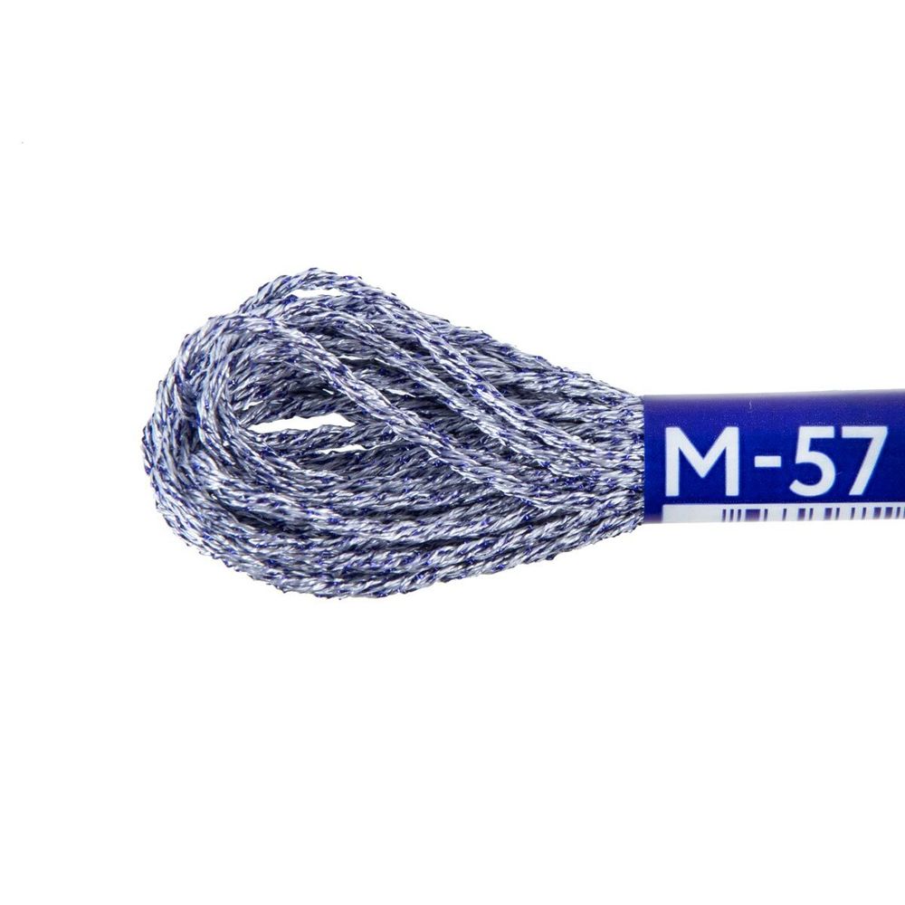 Мулине Gamma металлик NM 12 мотков по 6 метров, M-57 белый/голубой, Gamma MOULINE