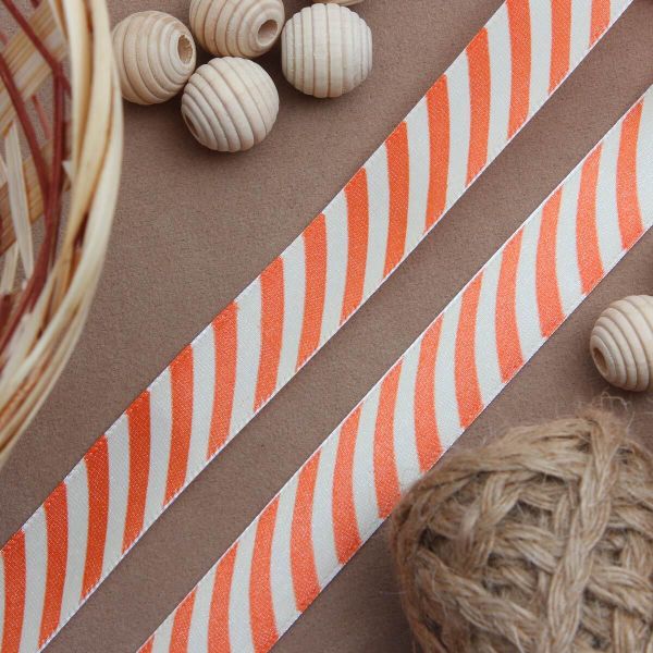 Лента атласная с рисунком 15.0 мм / 3 метра, Диагональ (красный), Globus