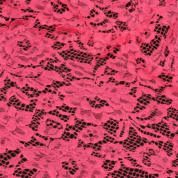 Ткань кружевная гипюр с кордом 130 г/м², 145 см / 2.7 метра, TBY.LN-3002 цв.312 фуксия