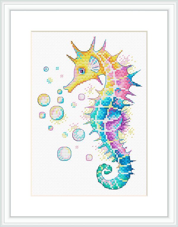 Набор для вышивания нитками МП Студия (Жар-птица), вышивка на одежде, Радужный конек 13х19 см